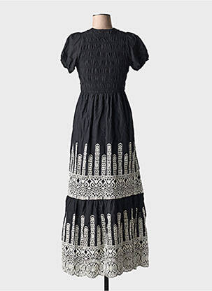 Rochie lungă mâneci scurte mâneci scurte negru JUBYLEE femme