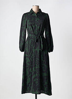Rochie lungă mâneci lungi mâneci lungi verde LILIE ROSE femeie