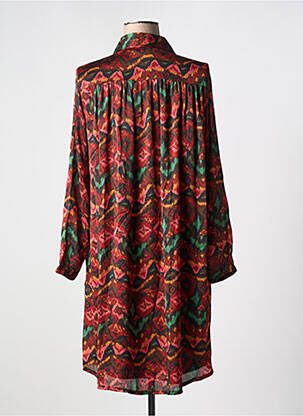 Rochie scurtă croială fluidă mâneci lungi roșu LILIE ROSE femeie