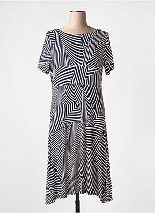 Rochie midi mâneci scurte mâneci scurte albastru MARBLE femeie