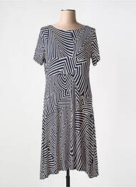 Rochie midi mâneci scurte mâneci scurte albastru MARBLE femme
