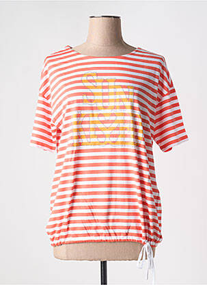 Tricou serigrafie cu strasuri mâneci scurte portocalie BETTY BARCLAY femeie