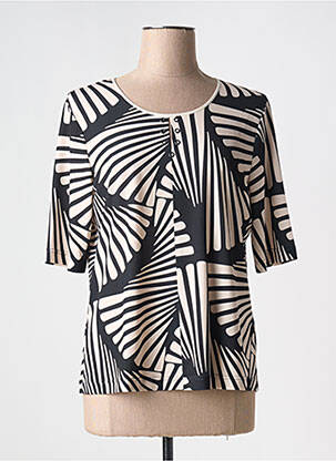 Tricou imprimeu fantezie mâneci scurte negru SOMMERMANN femeie