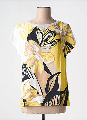 Tricou serigrafie cu strasuri mâneci scurte galben BETTY BARCLAY femeie