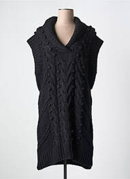 Rochie pulover strânsă pe partea de jos mâneci scurte negru JENSEN femme