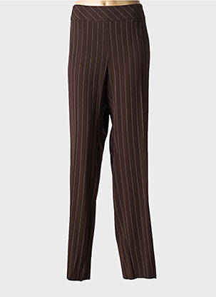 Pantalon drept țesătură crep talie înaltă maro IDEE DI CALINE femeie