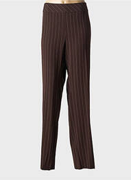 Pantalon drept talie cu cleme talie înaltă maro IDEE DI CALINE femeie