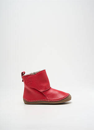 Botine/ghete țesătură satinată vârf rotund roșu FRODDO copil