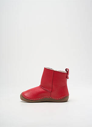 Botine/ghete țesătură satinată vârf rotund roșu FRODDO copil