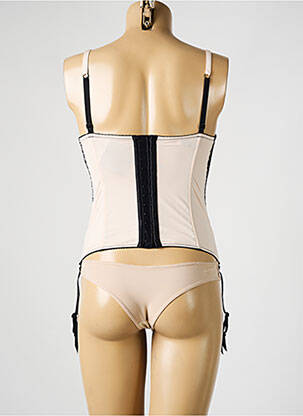 Corset/jartieră efect material satinat bej AMBRA femeie