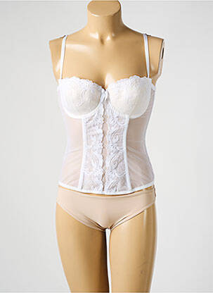 Corset/jartieră bretele elastice detașabile alb MILLESIA femeie