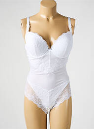 Body de lenjerie elasticitate alb AMBRA femme
