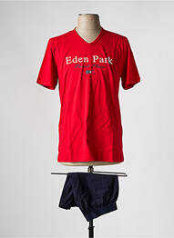 Pijamale scurte guler rotund roșu EDEN PARK homme