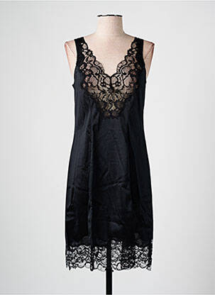 Jupon/fond de rochie țesătură satinată negru MARJOLAINE femeie