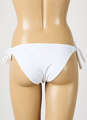 Chiloți de baie efect material satinat bikini alb ANTIGEL femeie