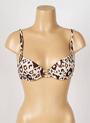 Sutien de costum de baie elasticitate top sutien push-up maro ANTIGEL femeie