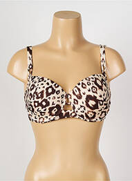 Sutien de costum de baie elasticitate sutien cupe întregi cu decolteu înalt maro ANTIGEL femme
