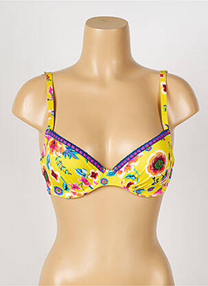 Sutien de costum de baie elasticitate top sutien modelat galben ANTIGEL femeie