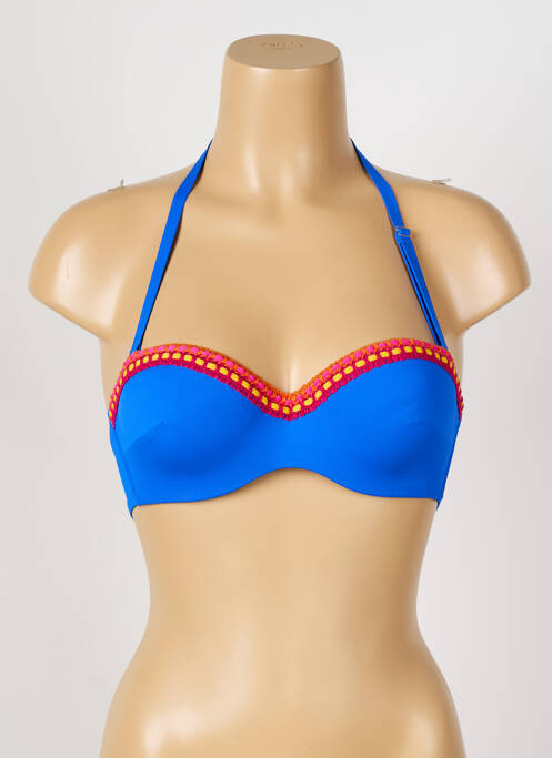 Sutien de costum de baie elasticitate top bentiță albastru ANTIGEL femme