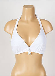 Sutien de costum de baie elasticitate sutien cupe întregi cu decolteu înalt alb ANTIGEL femme
