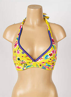 Sutien de costum de baie bretele elastice detașabile galben ANTIGEL femeie