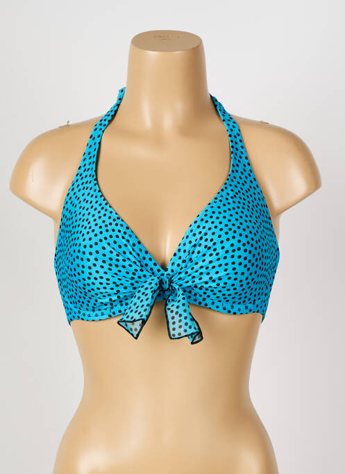 Sutien de costum de baie elasticitate sutien cupe întregi cu decolteu înalt albastru ANTIGEL femme