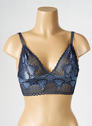 Sutien efect material satinat sutiene albastru IMPLICITE femeie