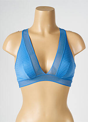 Sutien efect material satinat sutiene albastru PASSIONATA femeie