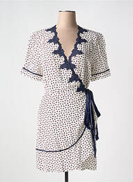Halat de casă guler în v alb MARJOLAINE femeie
