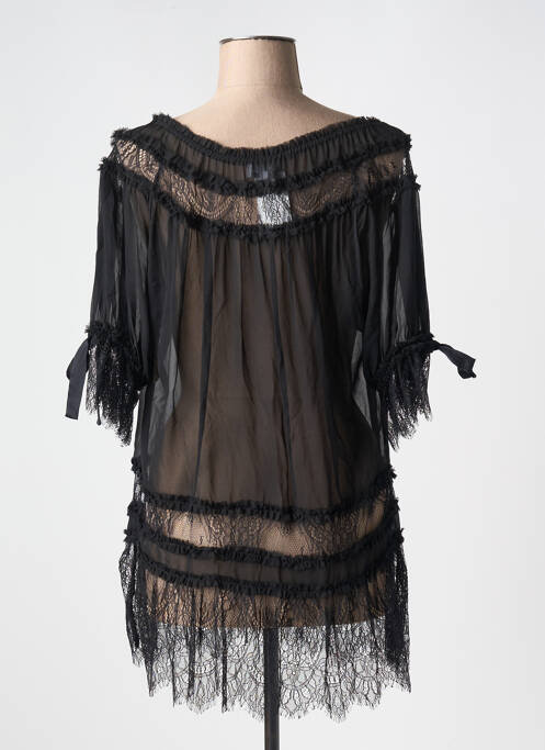 Halat de casă închidere cu legături de legat negru MARJOLAINE femme