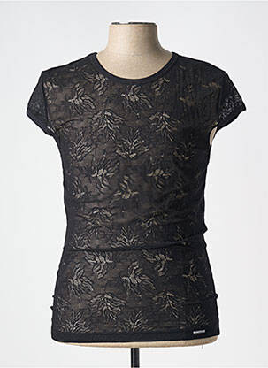 Tricou broderie mâneci scurte negru MANSTORE bărbat