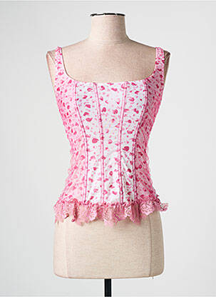 Corset țesătură tulle roz AMBRA femeie