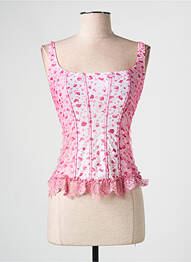 Corset țesătură tulle roz AMBRA femme
