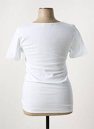 Tricou guler în v mâneci scurte alb MADIVA femeie