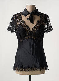 Top/caraco țesătură satinată negru MARJOLAINE femeie