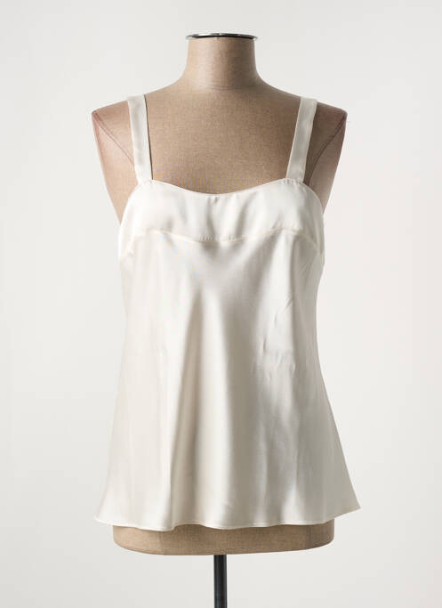 Top/caraco țesătură satinată alb MARJOLAINE femme