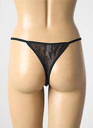 Tanga efect material satinat negru MARJOLAINE femeie