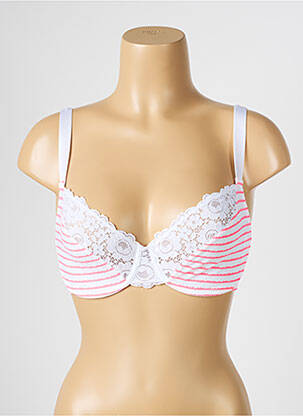 Sutien efect material satinat sutien cupe întregi cu decolteu înalt roz PASSIONATA femeie