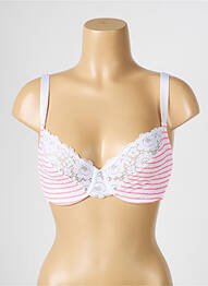 Sutien efect material satinat sutien cupe întregi cu decolteu înalt roz PASSIONATA femme