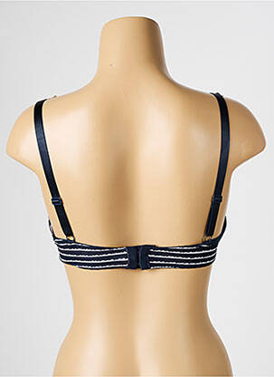 Sutien efect material satinat sutien cupe întregi cu decolteu înalt albastru PASSIONATA femeie