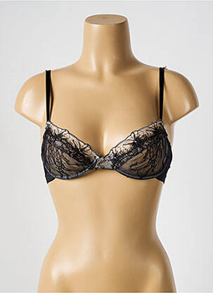 Sutien efect material satinat sutien cupe întregi cu decolteu înalt negru PASSIONATA femeie