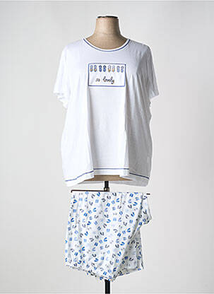 Pijama mâneci scurte alb REGENCE femeie
