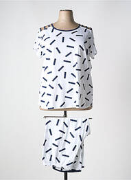 Pijama mâneci scurte alb REGENCE femme