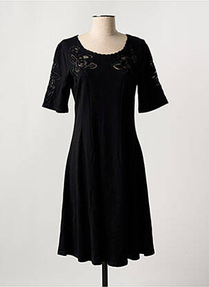 Rochie midi mâneci scurte mâneci scurte negru LEO & UGO femme