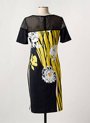Rochie midi imprimeu floral mâneci scurte negru DOLCEZZA femeie