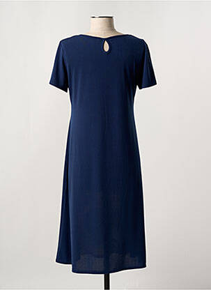 Rochie midi imprimeu floral mâneci scurte albastru JEAN DELFIN femeie
