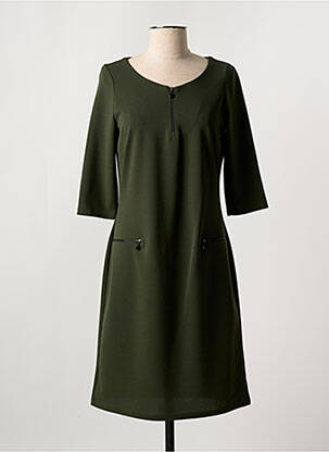 Rochie midi mâneci 3/4 mâneci 3/4 verde FILLE A SUIVRE femeie