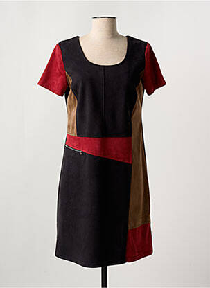 Rochie midi mâneci scurte mâneci scurte negru HALOGENE femeie
