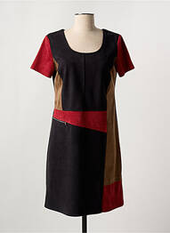 Rochie midi mâneci scurte mâneci scurte negru HALOGENE femme