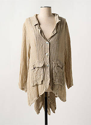 Jachete casual guler tip costum bej MARILU femeie